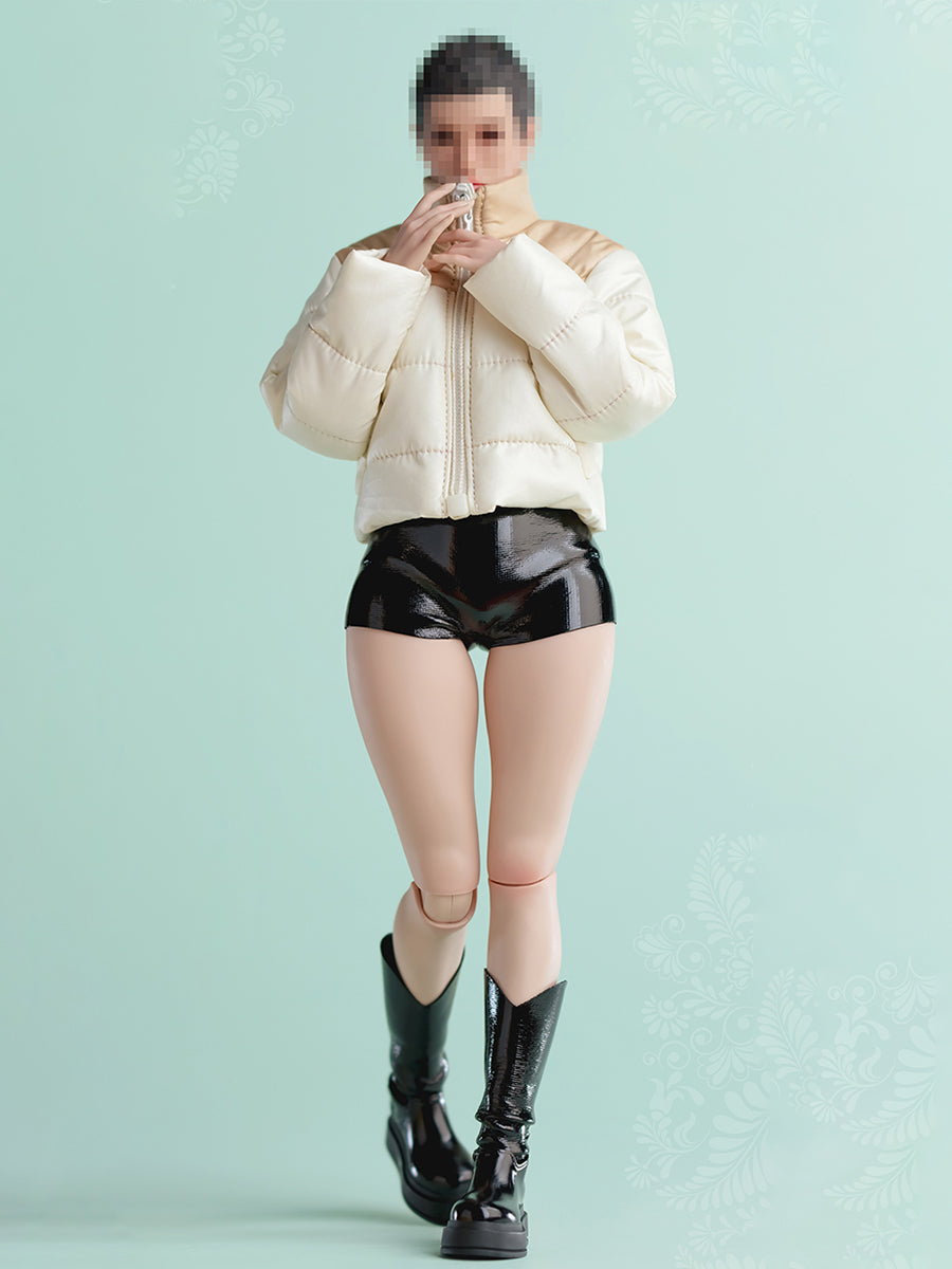 HiPlay Worldbox 1/6 ミルクコーヒー＆ブラックレザー ダウンセット CA020 女性 フィギュア用 服 洋服 セット