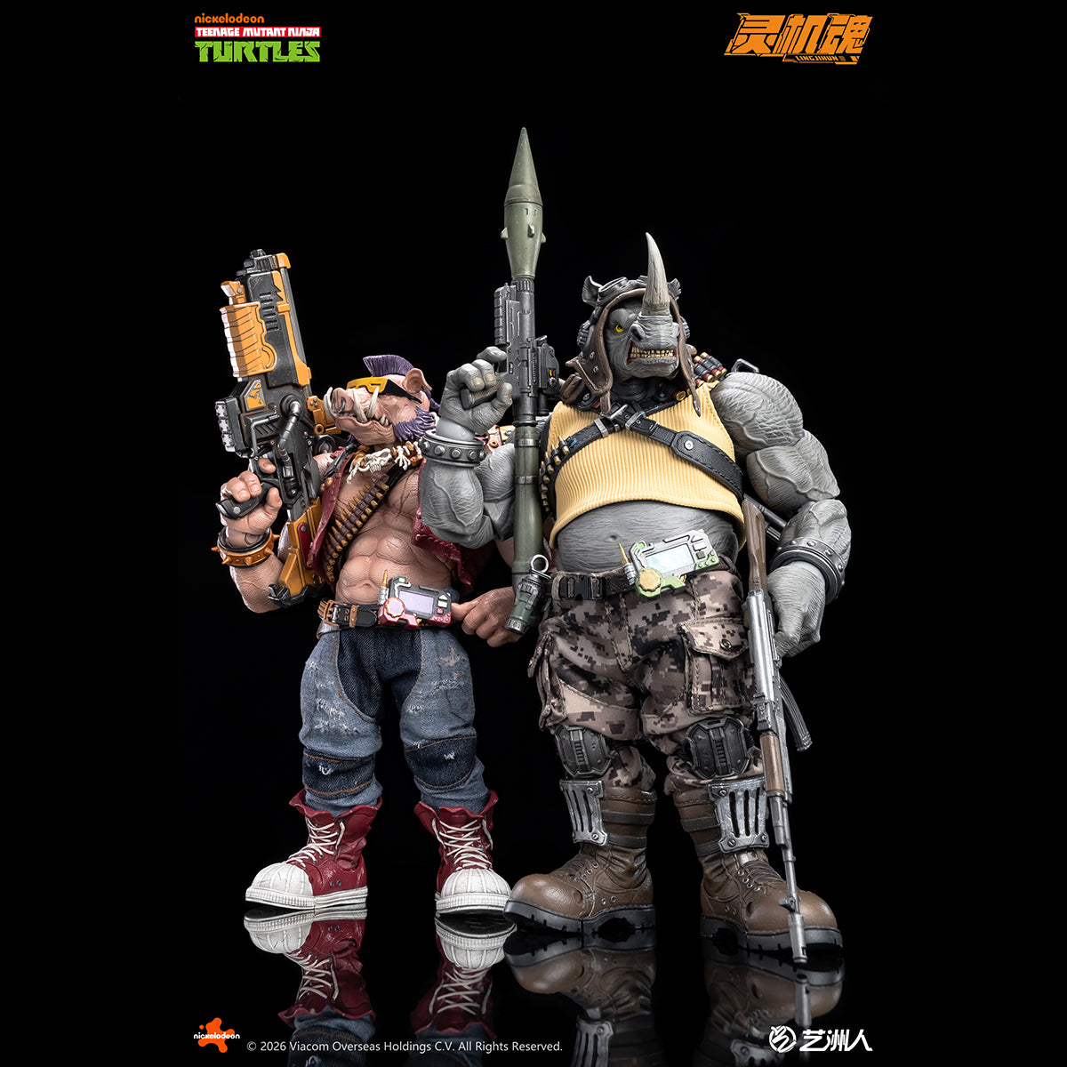 HiPlay 霊機魂 1/10 ビーバップ & ライノ ロックステディ 可動フィギュア 塗装済み 完成品