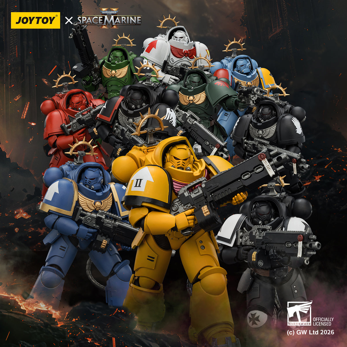 HiPlay JOYTOY 1/18 ウォーハンマー40,000（ゲーム版）ヘヴィ・インターセッサー  ヘヴィ・ボルトライフル＆ボルトピストル装備 可動フィギュア 塗装済み 完成品