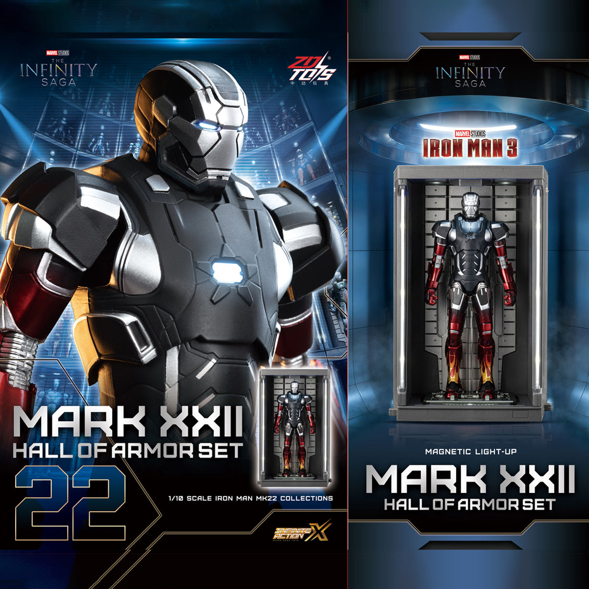 ZDTOYS 1/10 アイアンマン 格納庫 ホール・オブ・アーマー 2.0 セット MK21-MK30 1910-21-30