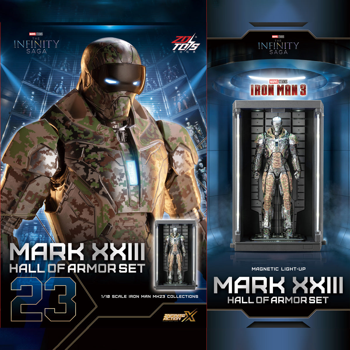 ZDTOYS 1/10 アイアンマン 格納庫 ホール・オブ・アーマー 2.0 セット MK21-MK30 1910-21-30