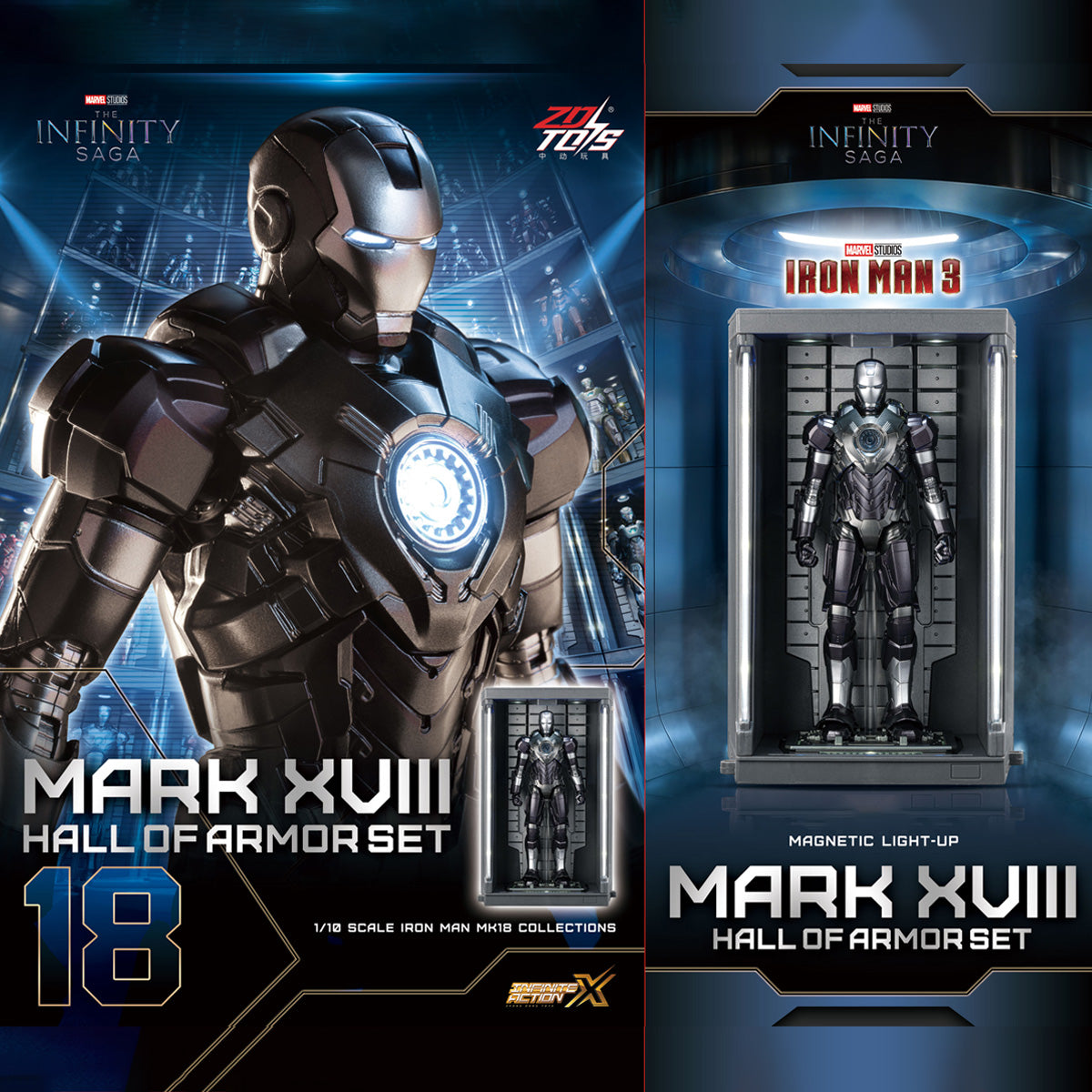 ZDTOYS 1/10 アイアンマン 格納庫 ホール・オブ・アーマー 2.0 セット MK11-MK20 1910-11-20