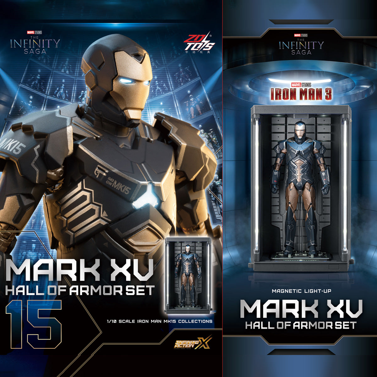 ZDTOYS 1/10 アイアンマン 格納庫 ホール・オブ・アーマー 2.0 セット MK11-MK20 1910-11-20