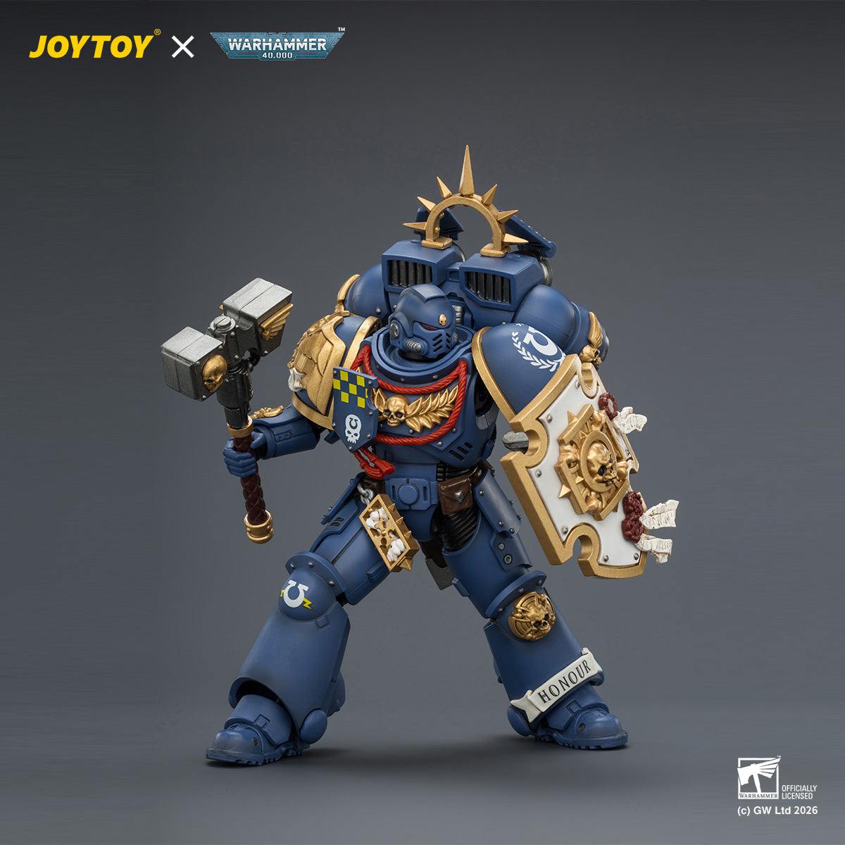 JOYTOY 1/18 ウルトラマリーン キャプテン ジャンプパックとレリックシールド装備 JT04414 可動フィギュア 塗装済み 完成品