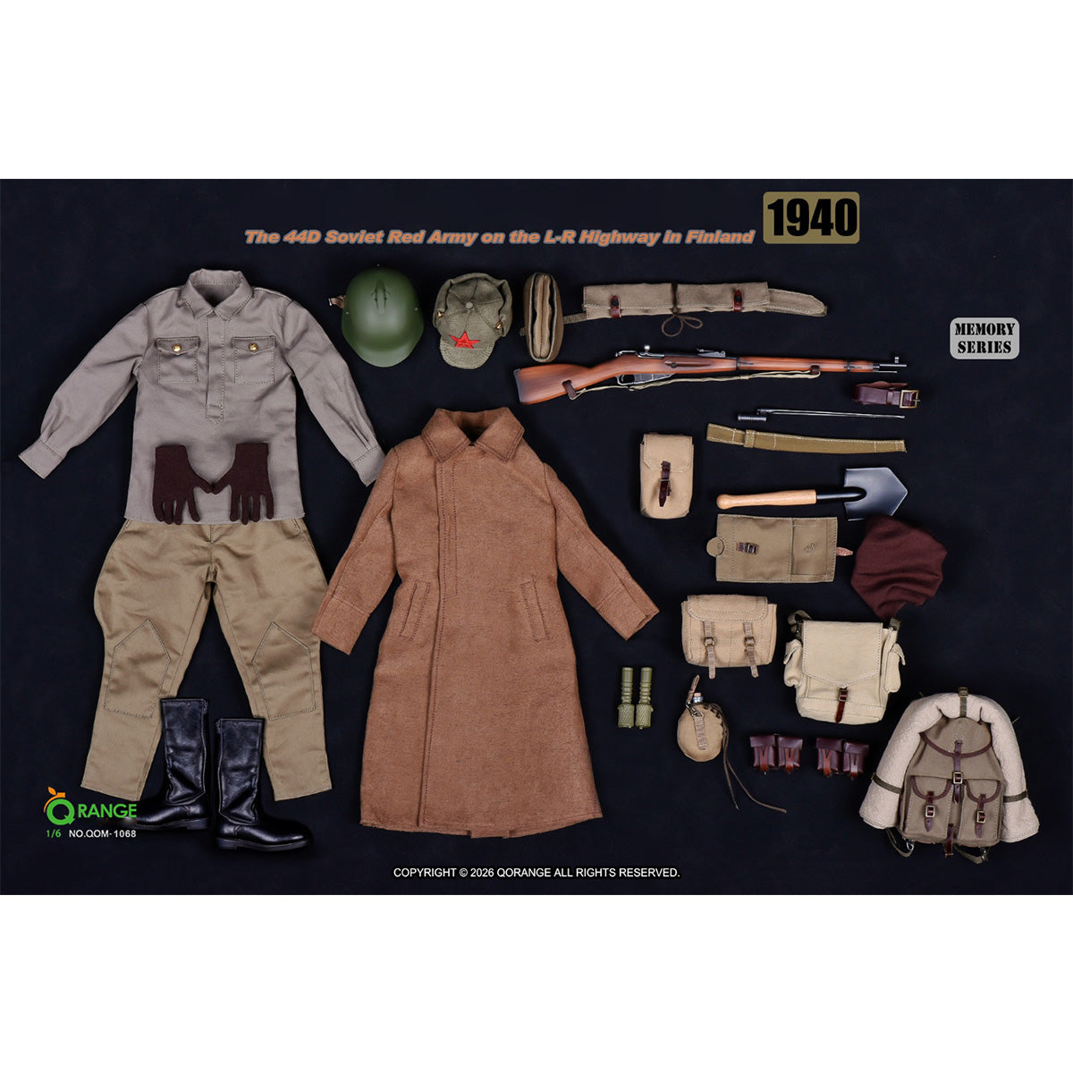 HiPlay QORANGE QOTOYS 1/6スケール 1940年フィンランド L-Rハイウェイ ソ連赤軍 第44師団 コスチュームセット フィギュア用 アクセサリー 付属品