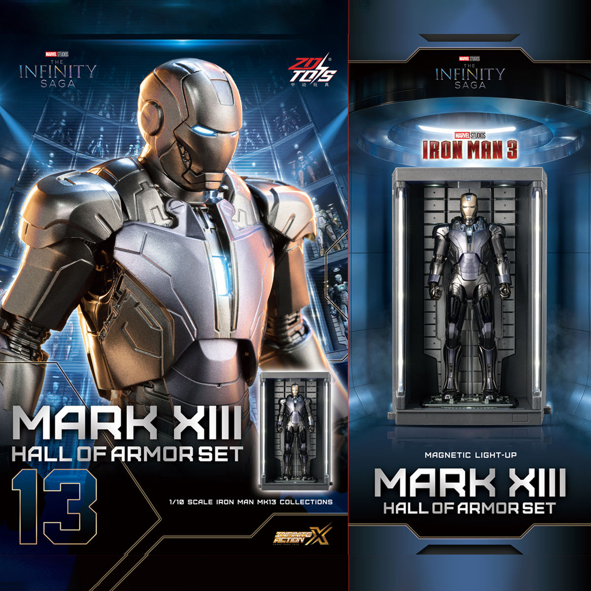 ZDTOYS 1/10 アイアンマン 格納庫 ホール・オブ・アーマー 2.0 セット MK11-MK20 1910-11-20