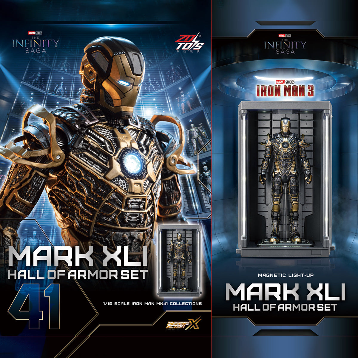 ZDTOYS 1/10 アイアンマン 格納庫 ホール・オブ・アーマー 2.0 セット MK41-MK85 1910-41-85