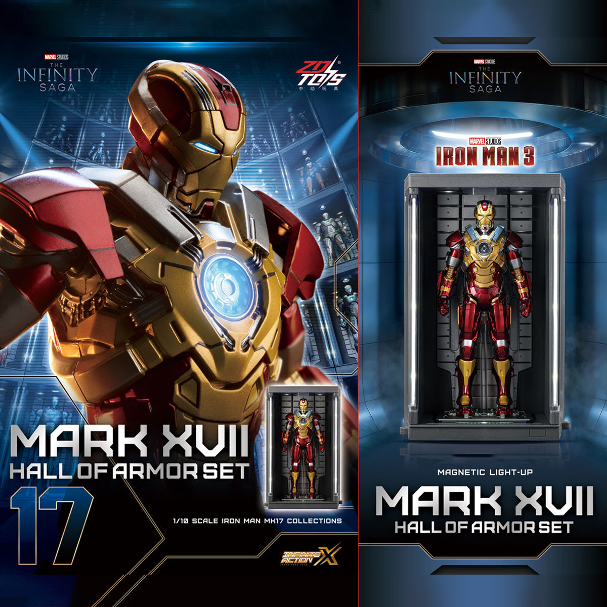 ZDTOYS 1/10 アイアンマン 格納庫 ホール・オブ・アーマー 2.0 セット MK11-MK20 1910-11-20