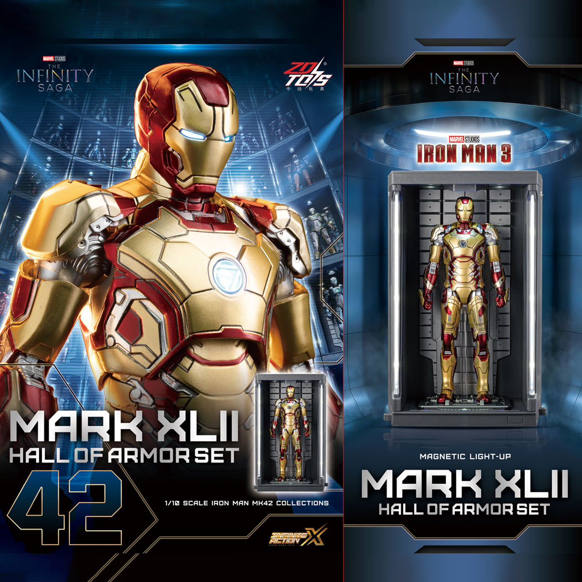 ZDTOYS 1/10 アイアンマン 格納庫 ホール・オブ・アーマー 2.0 セット MK41-MK85 1910-41-85