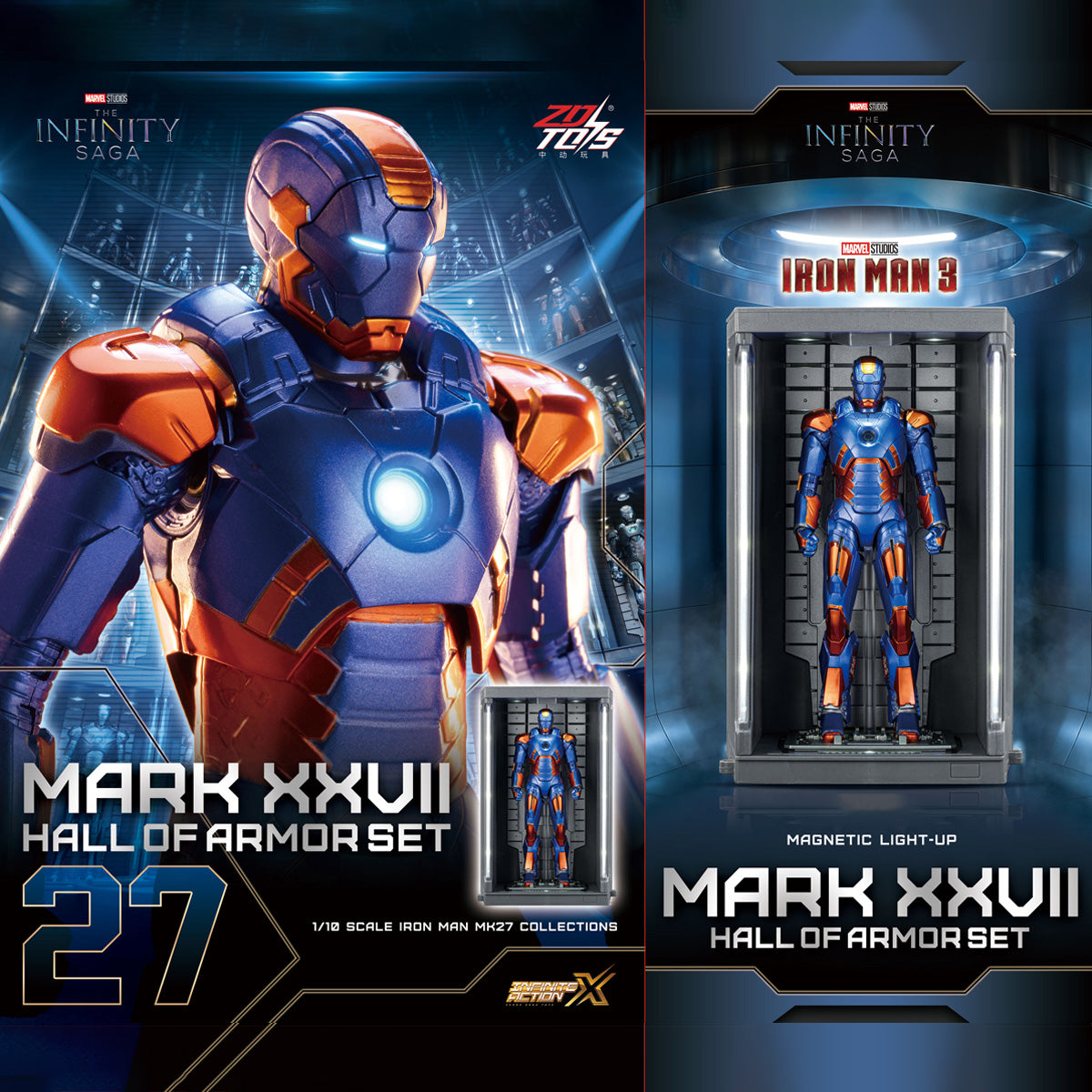 ZDTOYS 1/10 アイアンマン 格納庫 ホール・オブ・アーマー 2.0 セット MK21-MK30 1910-21-30