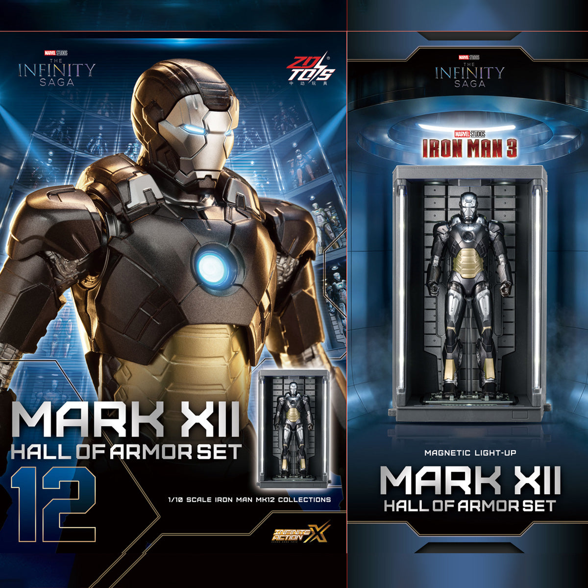 ZDTOYS 1/10 アイアンマン 格納庫 ホール・オブ・アーマー 2.0 セット MK11-MK20 1910-11-20