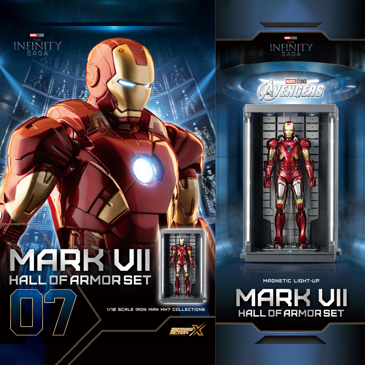 ZDTOYS 1/10 アイアンマン 格納庫 ホール・オブ・アーマー 2.0 セット MK1-MK10 1910-01-10