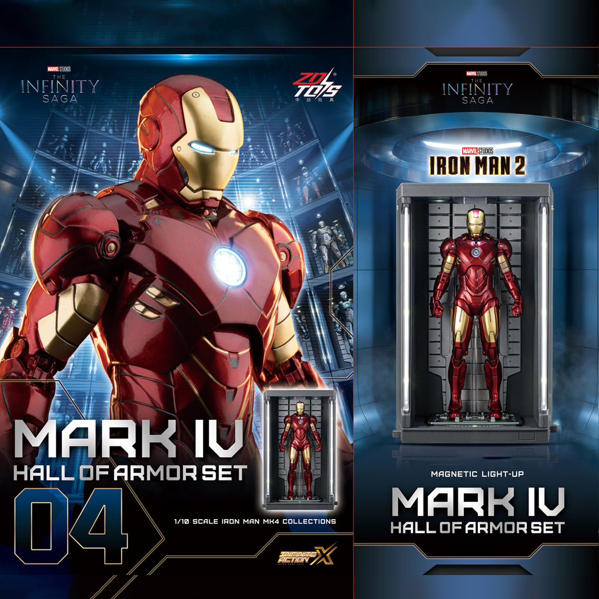 ZDTOYS 1/10 アイアンマン 格納庫 ホール・オブ・アーマー 2.0 セット MK1-MK10 1910-01-10