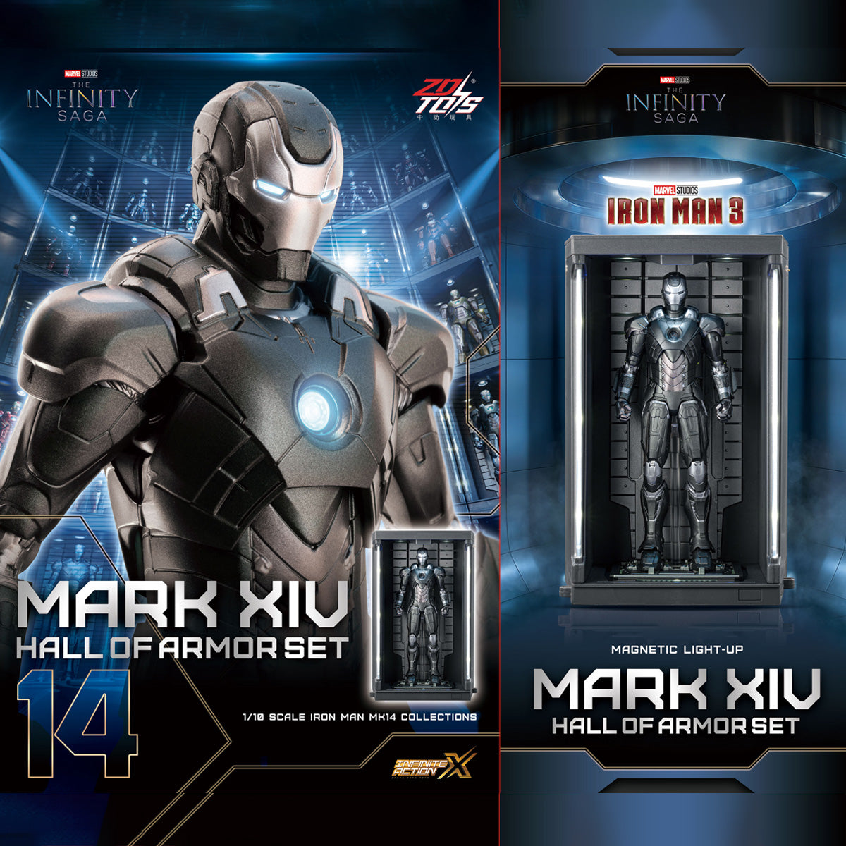 ZDTOYS 1/10 アイアンマン 格納庫 ホール・オブ・アーマー 2.0 セット MK11-MK20 1910-11-20