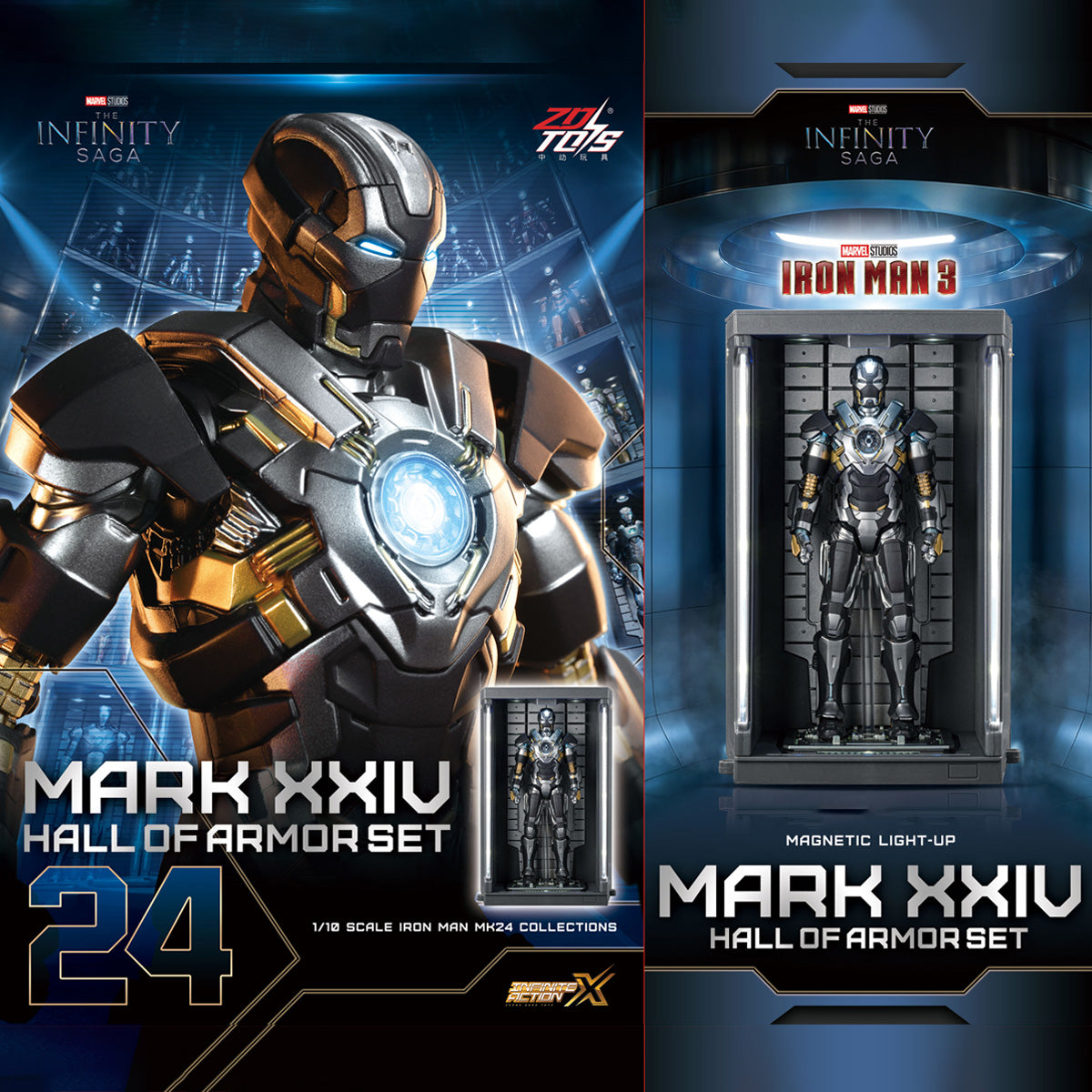 ZDTOYS 1/10 アイアンマン 格納庫 ホール・オブ・アーマー 2.0 セット MK21-MK30 1910-21-30