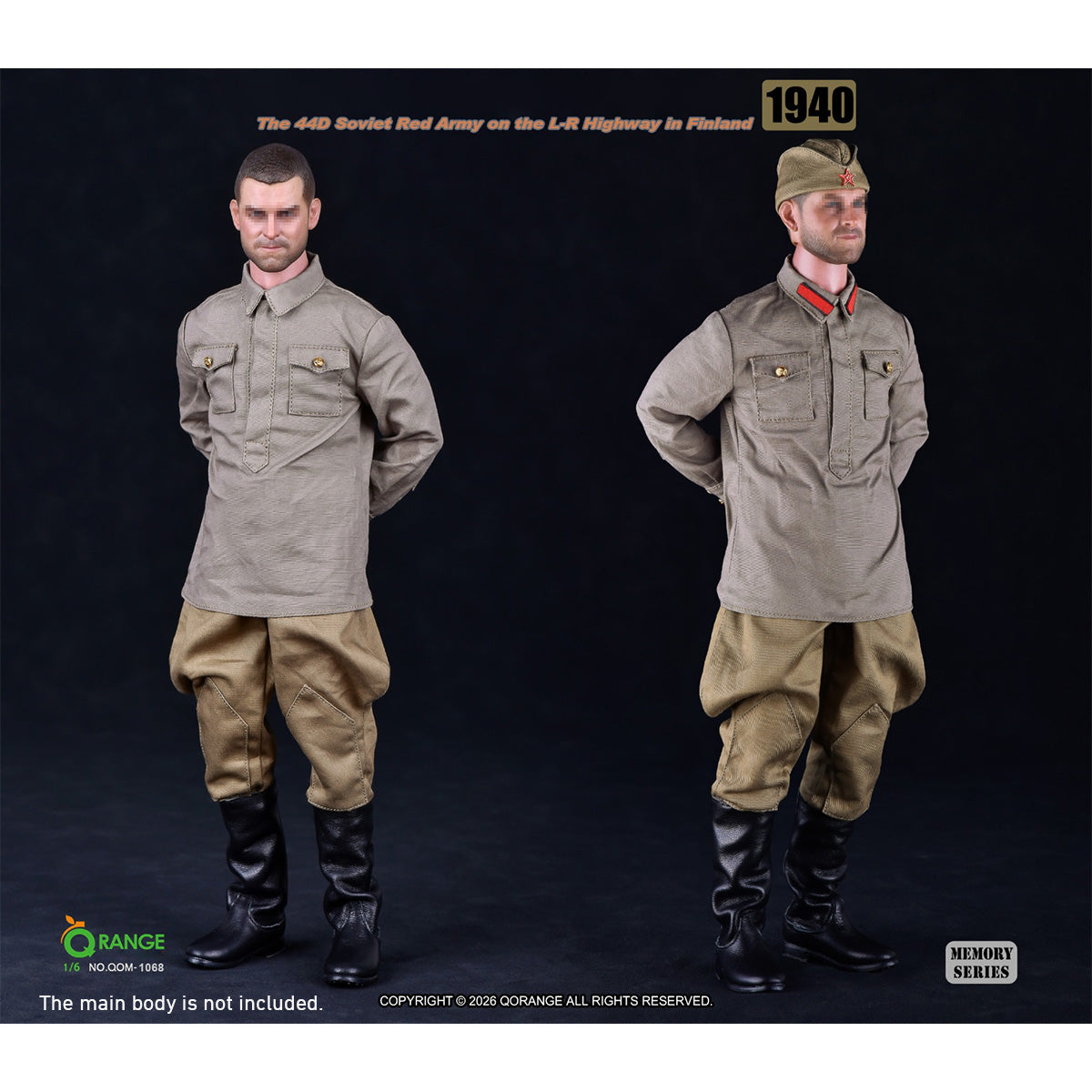 HiPlay QORANGE QOTOYS 1/6スケール 1940年フィンランド L-Rハイウェイ ソ連赤軍 第44師団 コスチュームセット フィギュア用 アクセサリー 付属品