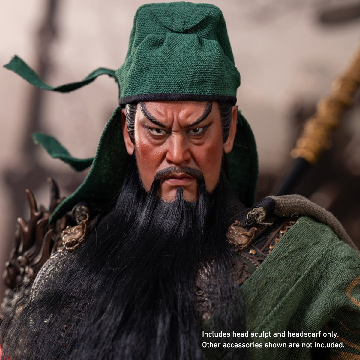 HiPlay FZ Art studio 1/6 猛将伝 - 蜀編 - 五虎大将 関羽 関雲長 FZ036 可動眼 ヘッド ドール用 頭 ハンドメイド植毛 塗装済み