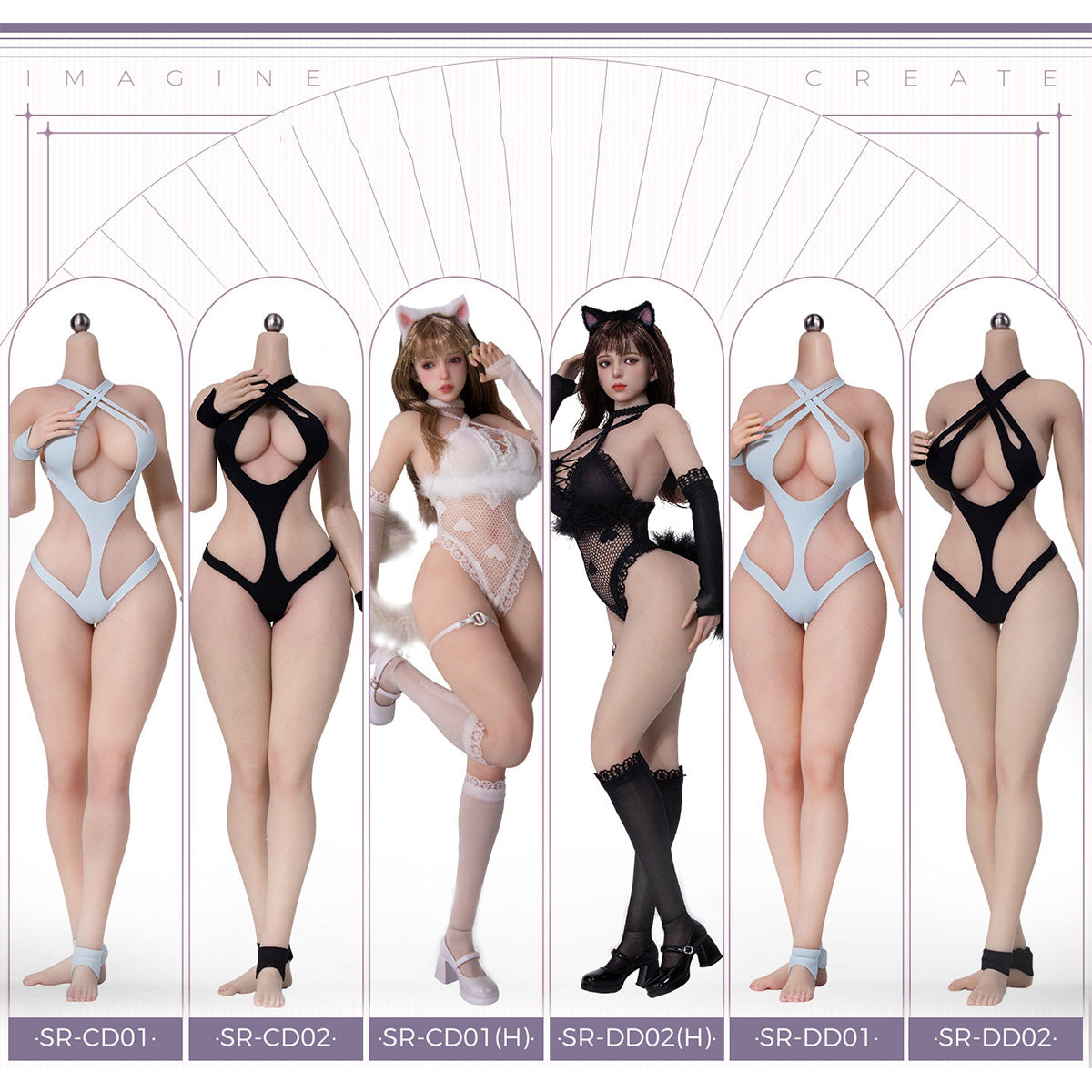 キャットガール プラチナ 女性 シームレス素体 ヘッドなし 足取れる