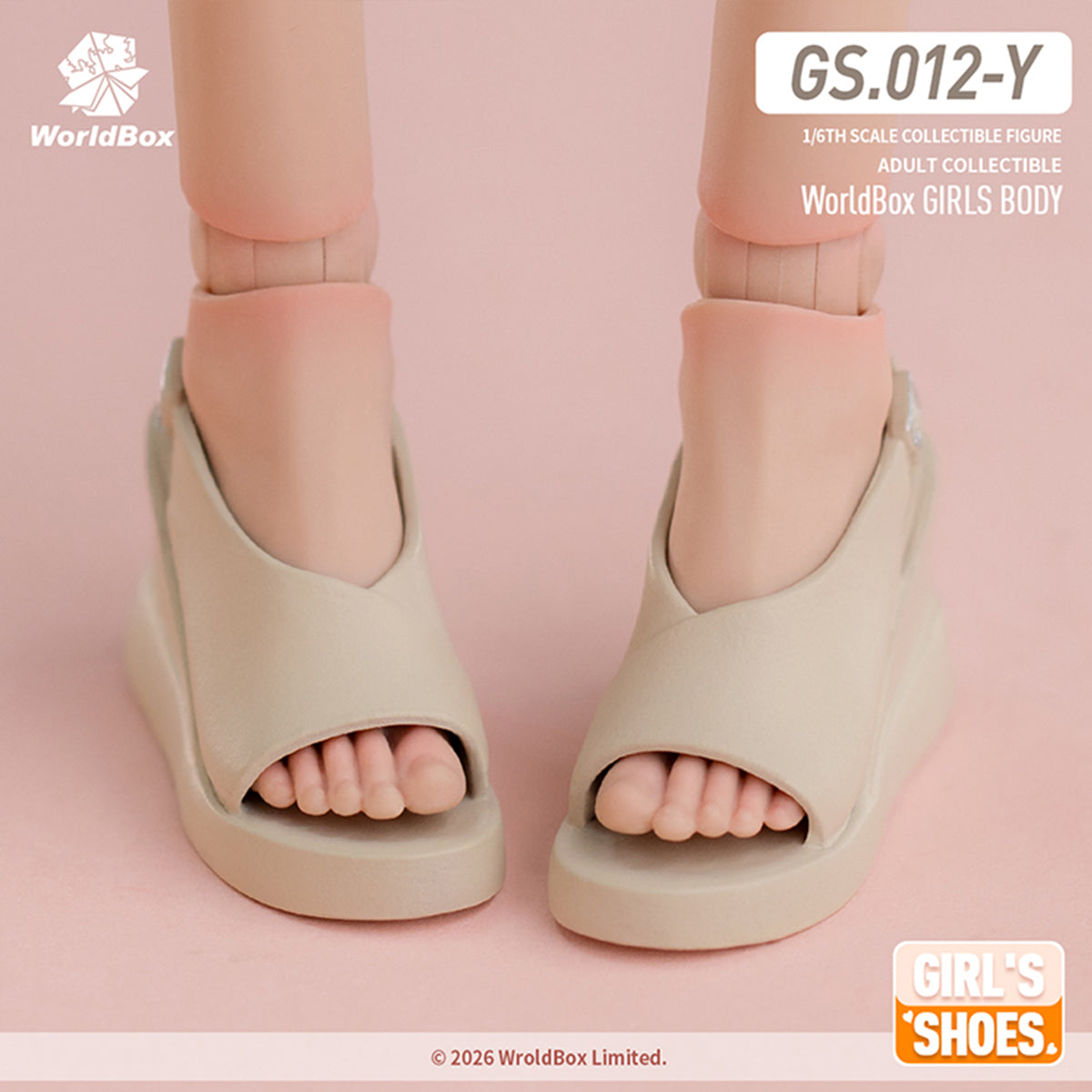 HiPlay Worldbox 1/6 ウェッジサンダル GS012Y ミルクアプリコット フィギュア用 アクセサリー 付属品