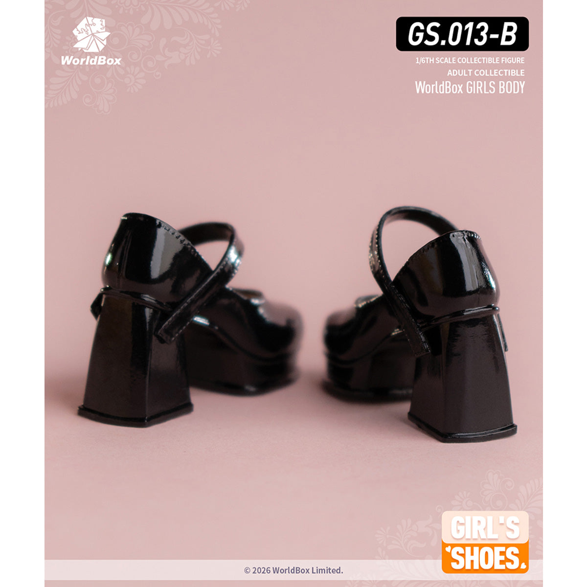 HiPlay Worldbox 1/6 スクエアトゥ メリージェーン ハイヒール 女性 フィギュア用 アクセサリー 付属品