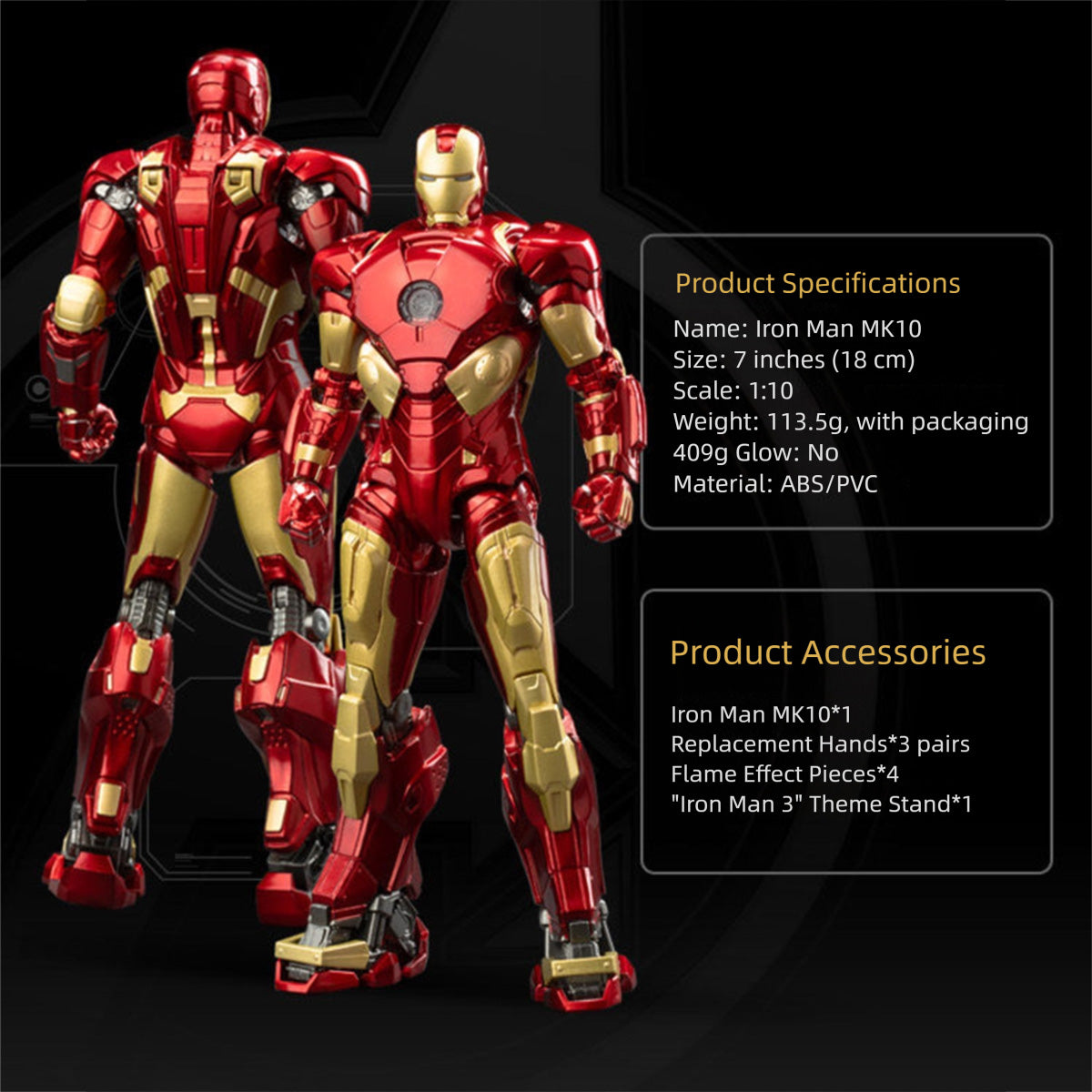 ZDTOYS 1/10 アイアンマン 非発光版 1906