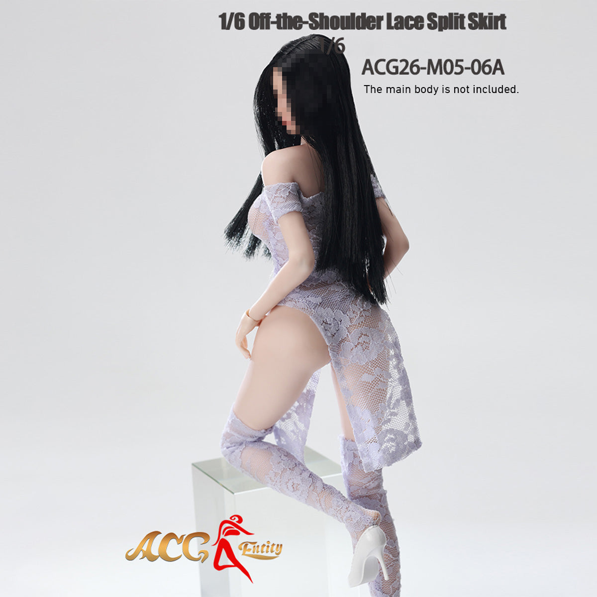 HiPlay ACG Entity 1/6 オフショルダー レース スリット チャイナドレス ワンピース 女性 フィギュア用 服 洋服 セット