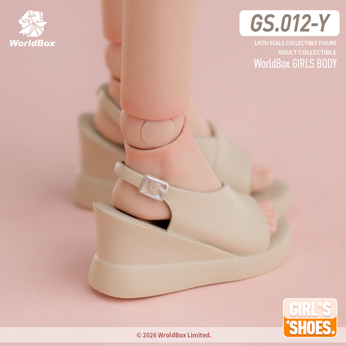 HiPlay Worldbox 1/6 ウェッジサンダル GS012Y ミルクアプリコット フィギュア用 アクセサリー 付属品