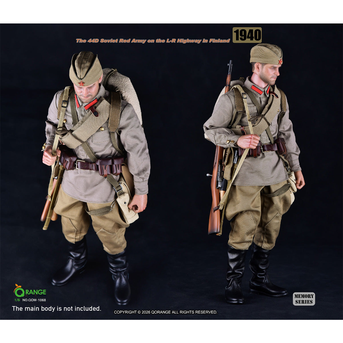 HiPlay QORANGE QOTOYS 1/6スケール 1940年フィンランド L-Rハイウェイ ソ連赤軍 第44師団 コスチュームセット フィギュア用 アクセサリー 付属品