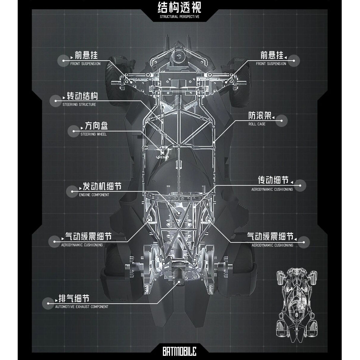 HiPlay 喜玩社 1/12  バットモービル 色分け済みプラモデル 組み立てキット