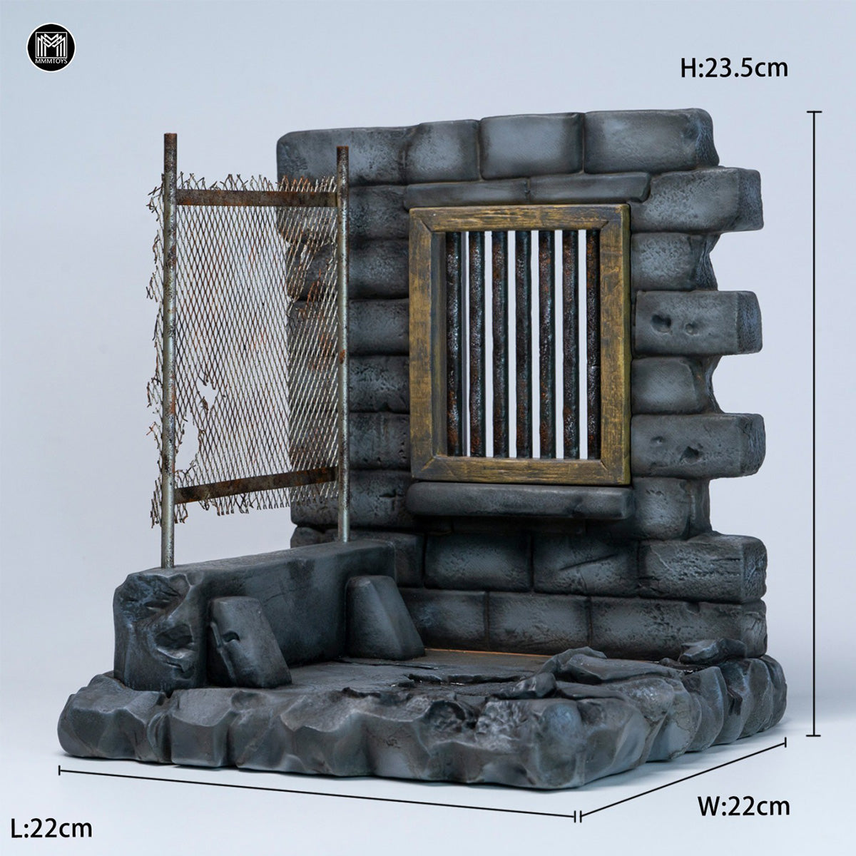 MMMTOYS 1/12 矮塀の哨戒所 M2610 フィギュア用 地台 スタンド ディスプレイ ベース　塗装済み 完成品