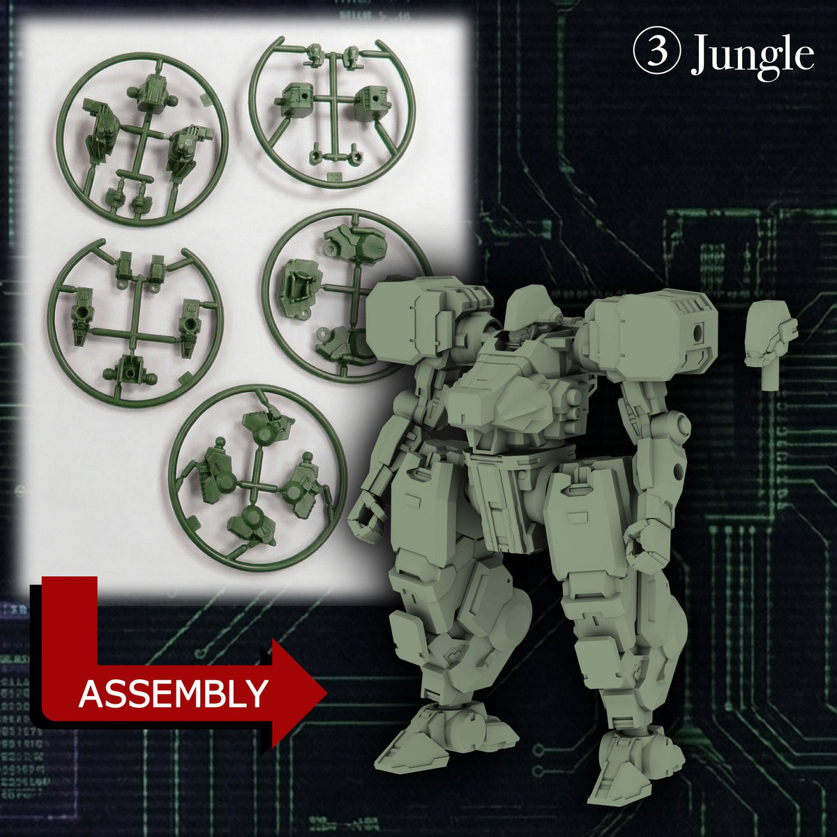 HiPlay Three zero 1/100 機甲戦線 ガシャポンモデル 第一弾 PARACRAX MER0466W0 色分け済みプラモデル 組み立てキット