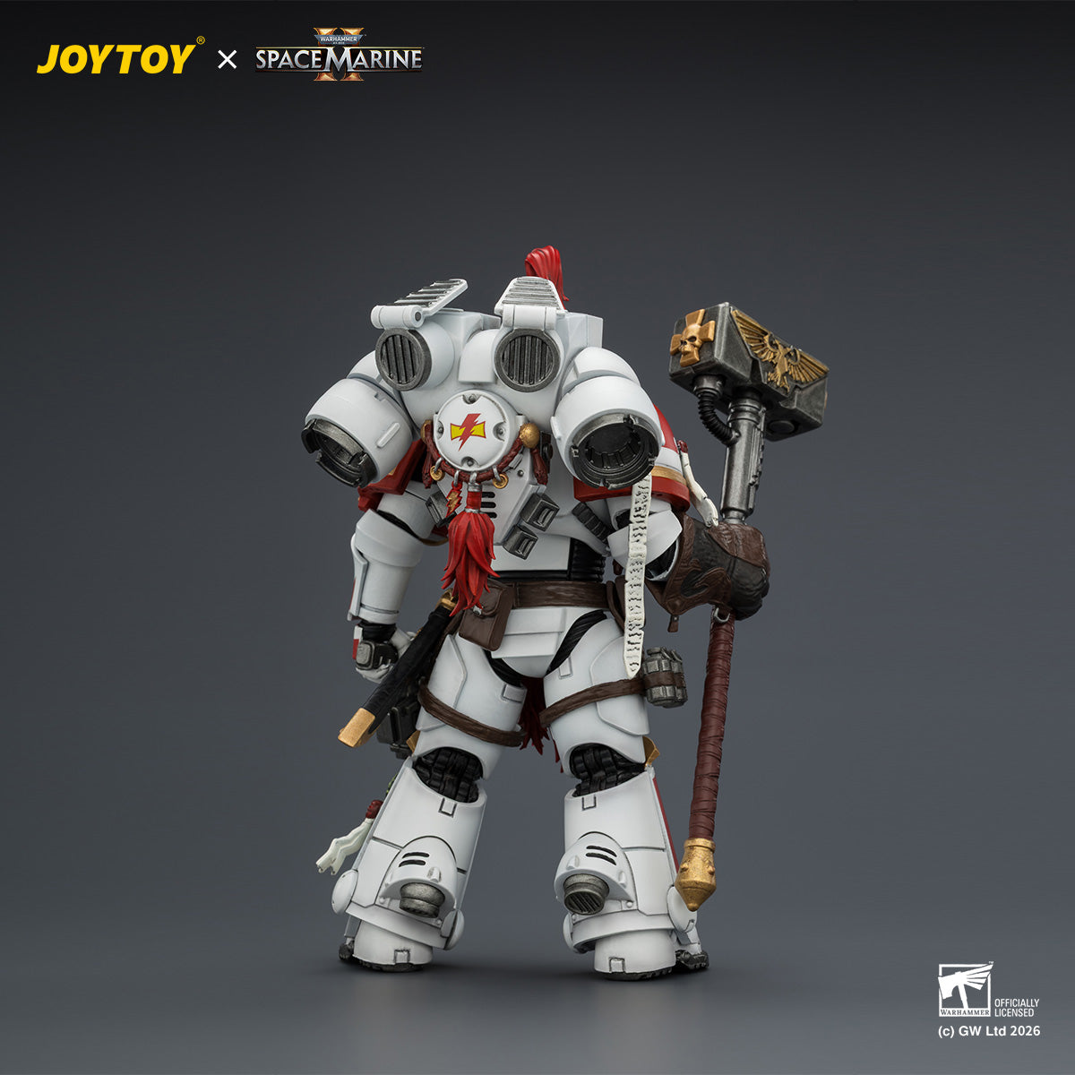 JOYTOY 1/18 ゲーム版 ホワイトスカー アサルト・インターセッサー・チャンピオン サンダーハンマーとボルトピストル装備 JT04407 可動フィギュア 塗装済み 完成品