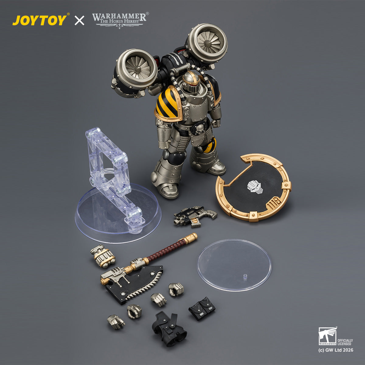 HiPlay JOYTOY 1/18 アイアン・ウォリアー MkII アサルト・レジオネア 1（ボルトピストル、チェーンアックス＆コンバットシールド装備） JT04490 可動フィギュア 塗装済み 完成品