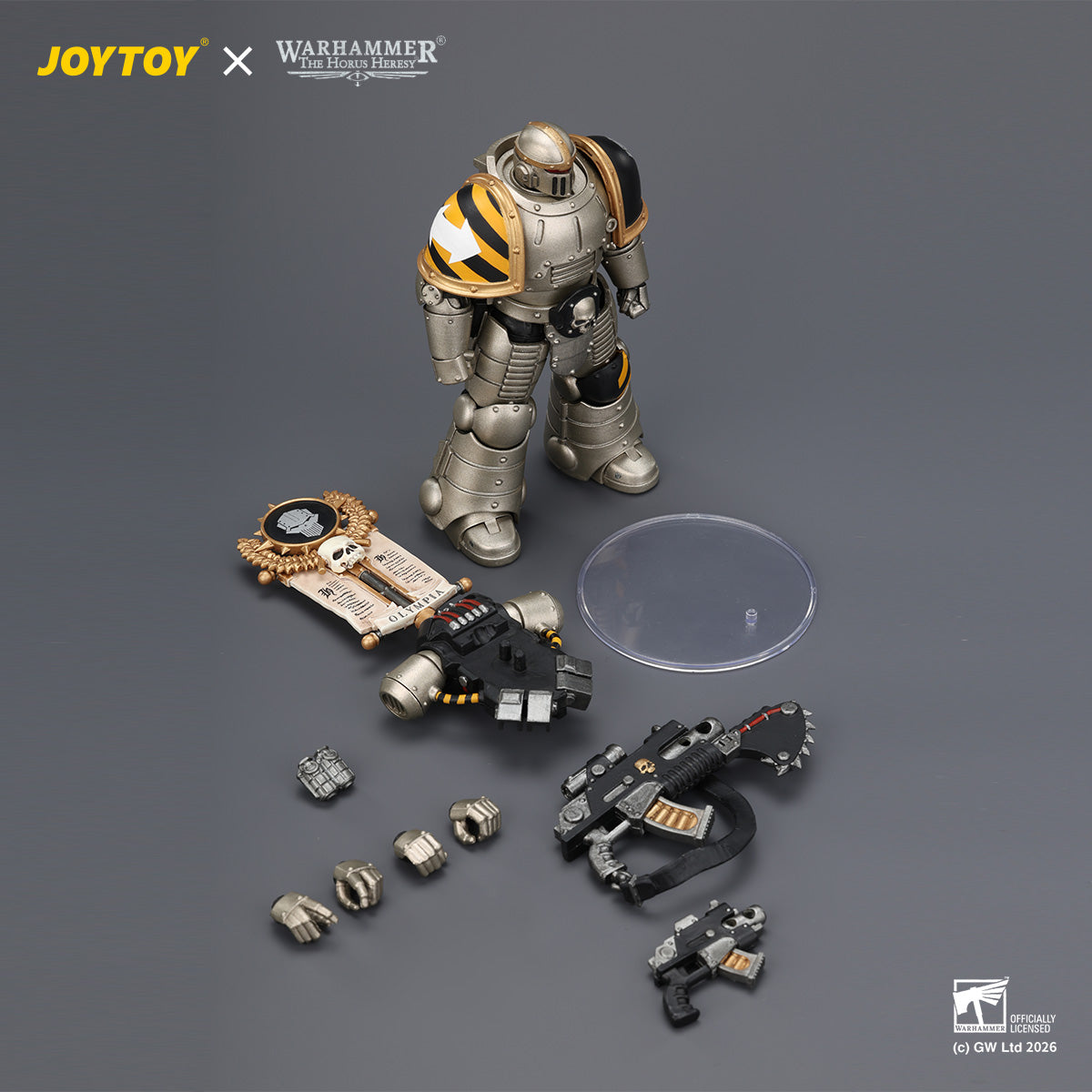 HiPlay JOYTOY 1/18 アイアン・ウォリアー MkII レジオネア 1（ヴェキシルラ、ボルター＆ボルトピストル装備） JT04452 可動フィギュア 塗装済み 完成品
