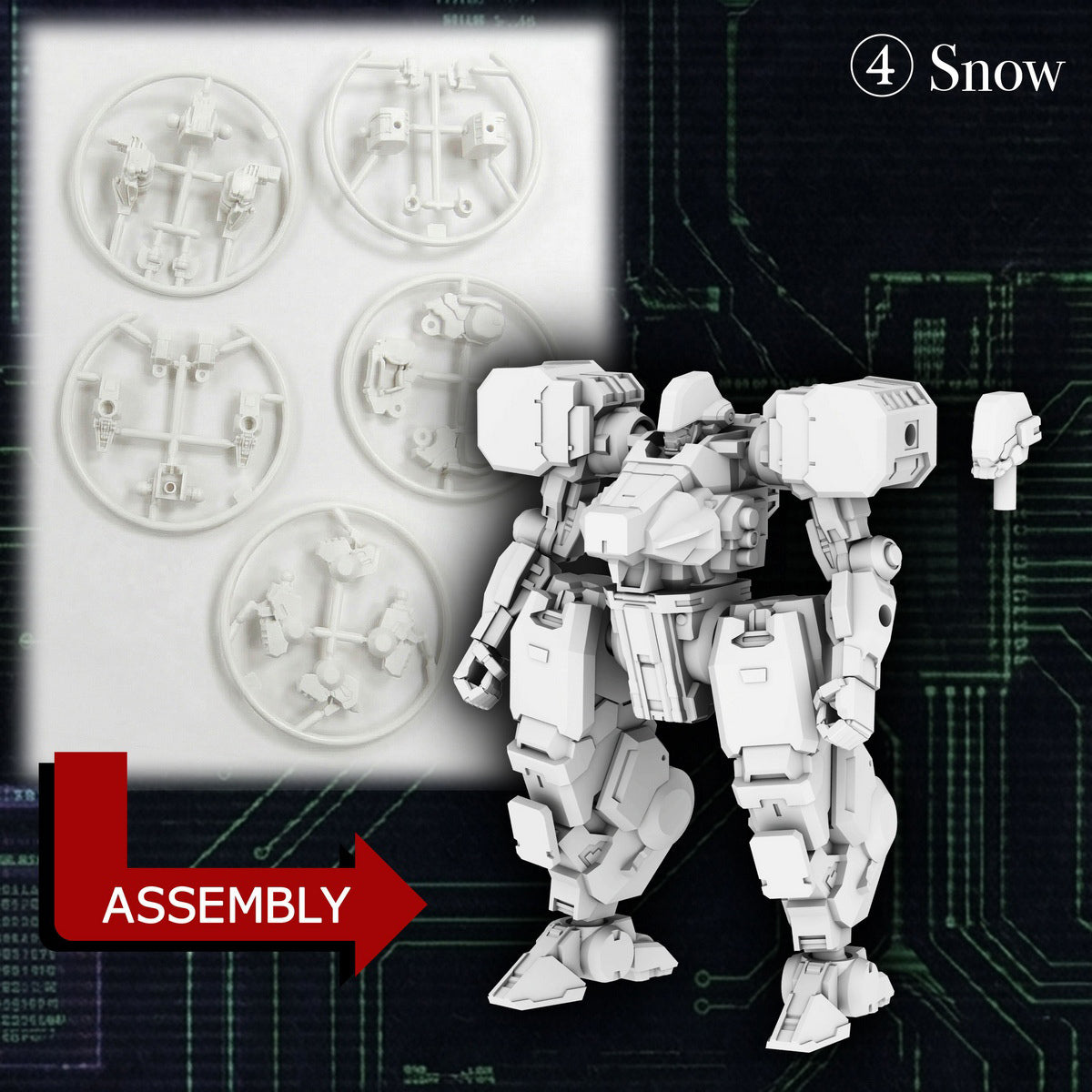 HiPlay Three zero 1/100 機甲戦線 ガシャポンモデル 第一弾 PARACRAX MER0466W0 色分け済みプラモデル 組み立てキット