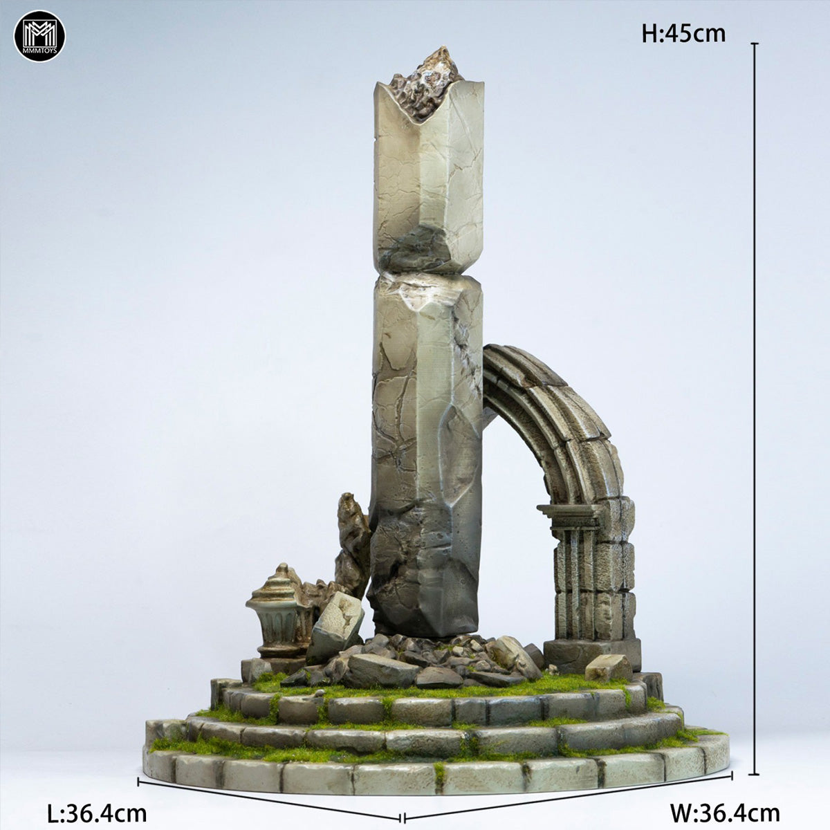 MMMTOYS 1/12 断柱の聖域廃墟 M2611 フィギュア用 地台 スタンド ディスプレイ ベース　塗装済み 完成品