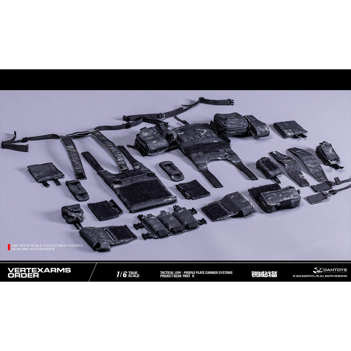 DAMTOYS 1/6 Vertexarms Order Series 2 タクティカル ロープロファイル プレートキャリア システム 男性 フィギュア用 アクセサリー 付属品