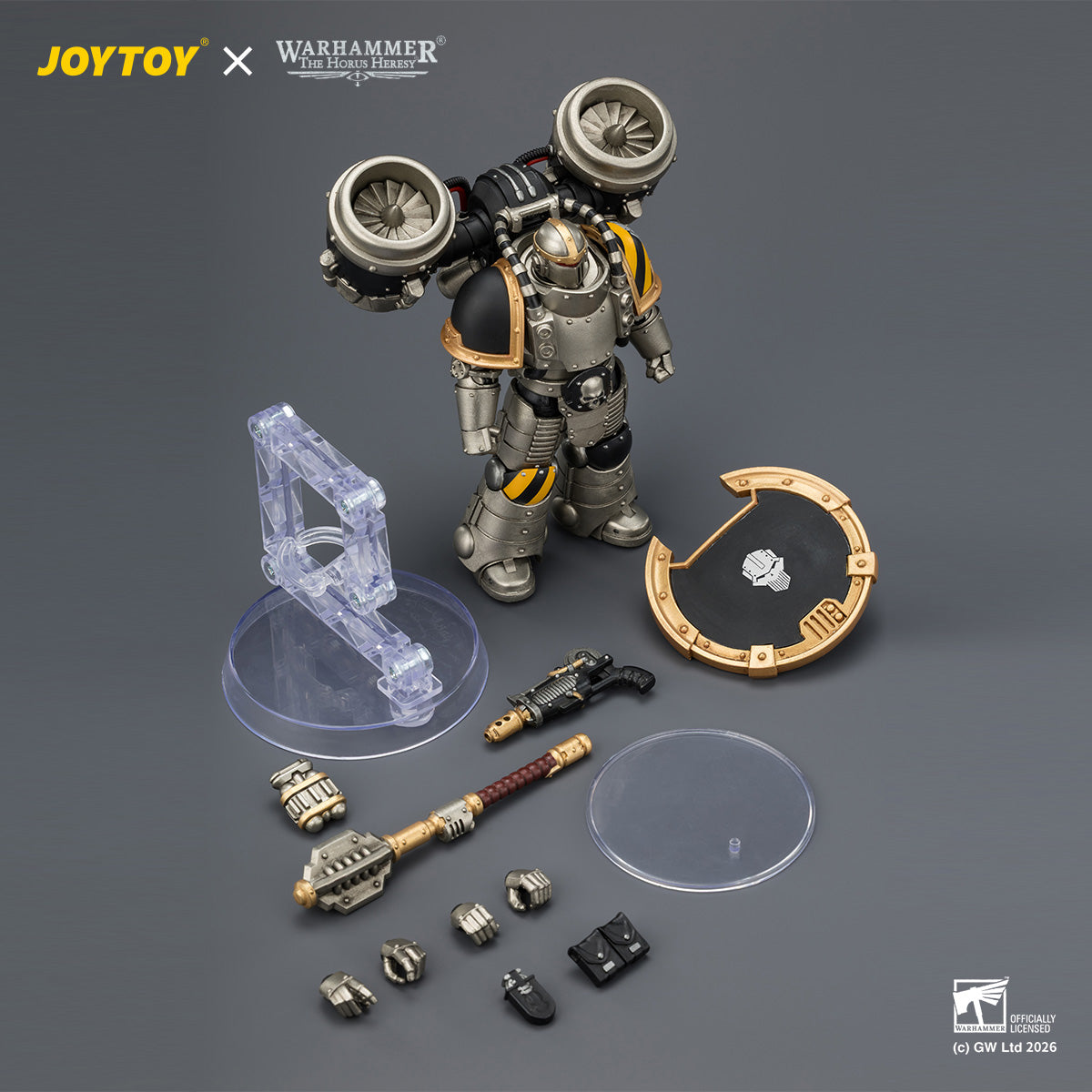 HiPlay JOYTOY 1/18 アイアン・ウォリアー MkII アサルト・サージェント（ディスインテグレーター・ピストル、パワーハンマー＆コンバットシールド装備） JT04483 可動フィギュア 塗装済み 完成品