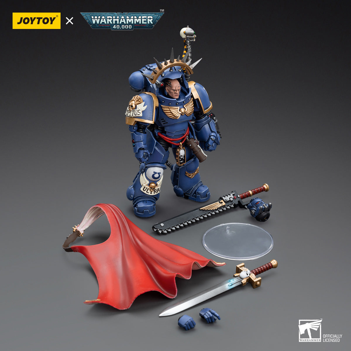 HiPlay JOYTOY Warhammer 40,000 1/18 ウルトラマリーンズ グラヴィスアーマー装着キャプテン JT7745 可動フィギュア 塗装済み 完成品