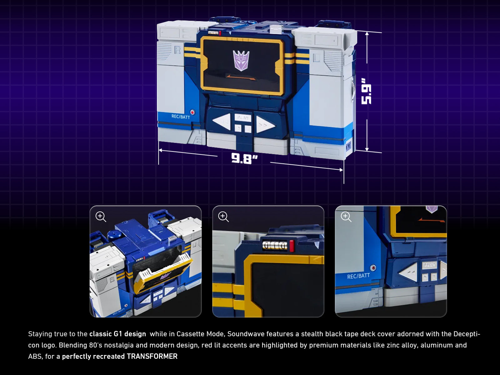 Robosen フラッグシップシリーズ トランスフォーマー G1 サウンドウェーブ SBG1 英語版
