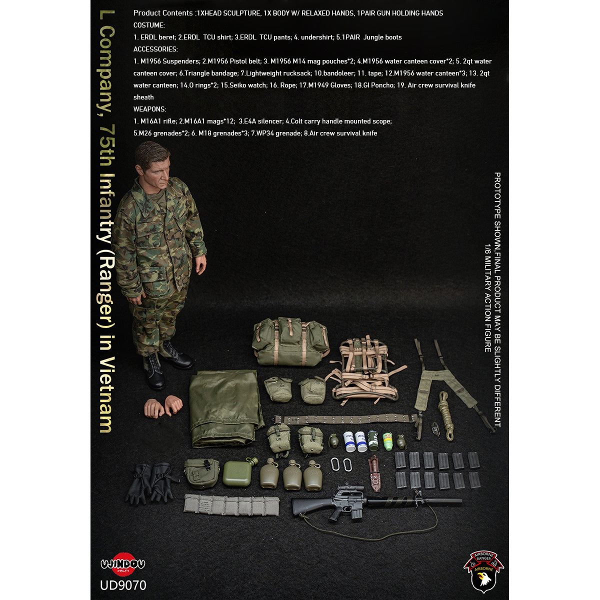 ベトナム戦争 米陸軍 第75歩兵連隊L中隊 UD9070