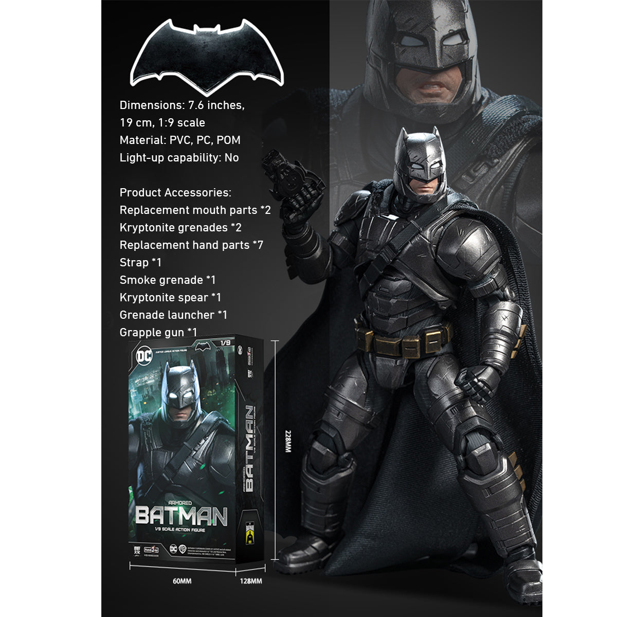HiPlay  Fondjoy ヘビーアーマーバットマン DC1013 1/9 可動フィギュア 塗装済み 完成品