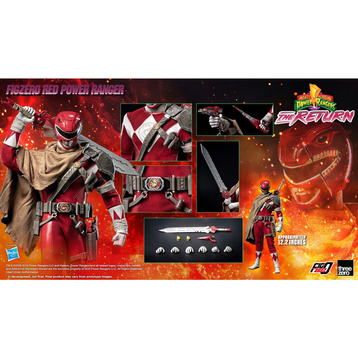 Threezero 1/6 マイティ・モーフィン・パワーレンジャー：ワンス＆オールウェイズ レッドレンジャー 3Z10200W0 可動フィギュア 塗装済み 完成品