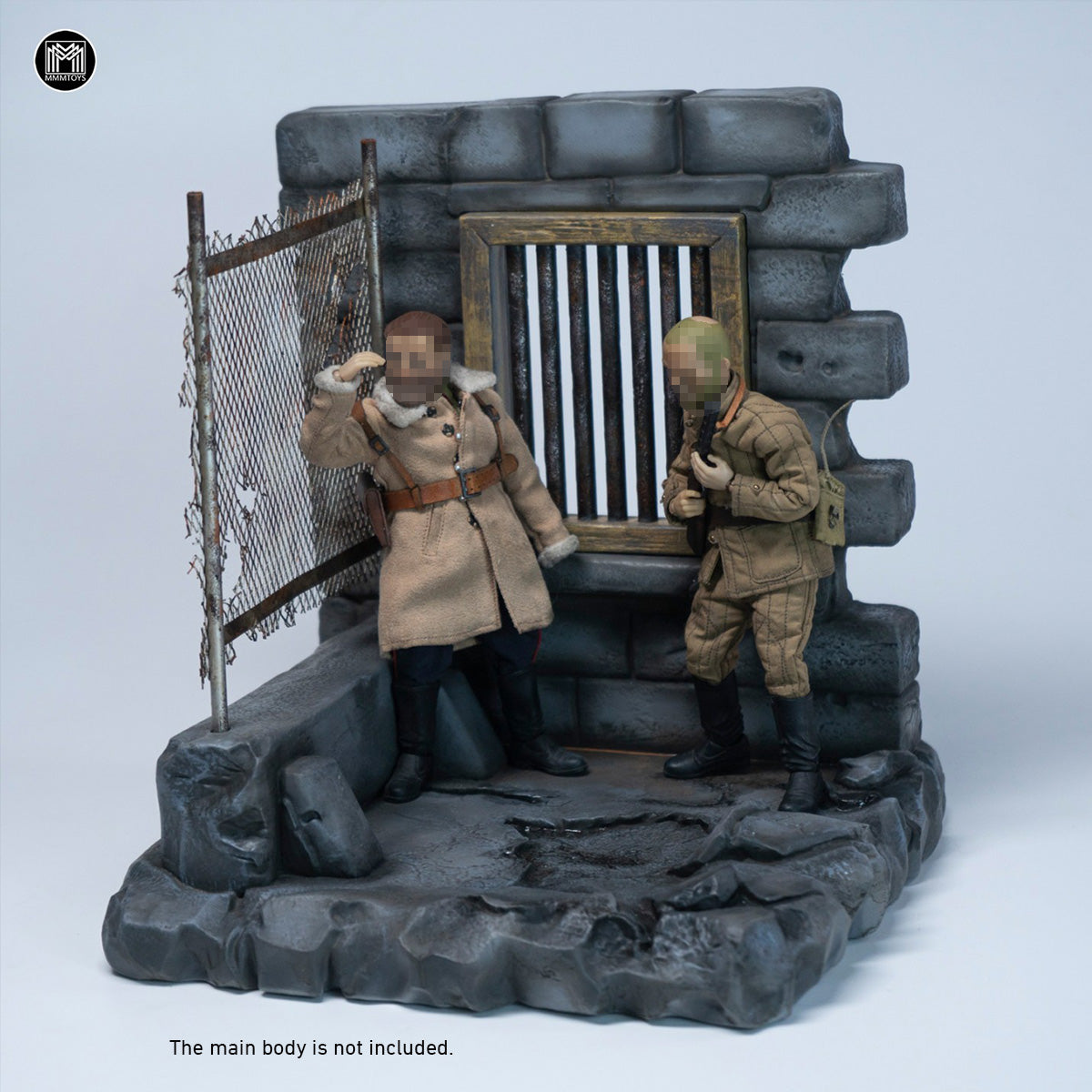 MMMTOYS 1/12 矮塀の哨戒所 M2610 フィギュア用 地台 スタンド ディスプレイ ベース　塗装済み 完成品