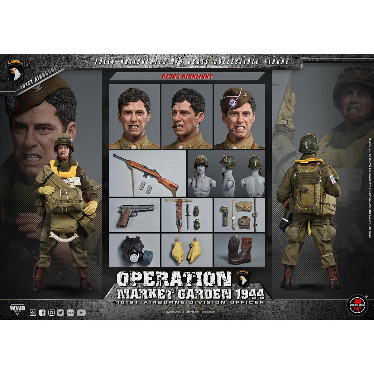 SOLDIERSTORY 1/6 ＷＷ2 マーケット・ガーデン作戦 第101空挺師団 将校 SS145 アクションフィギュア 塗装済み 完成品