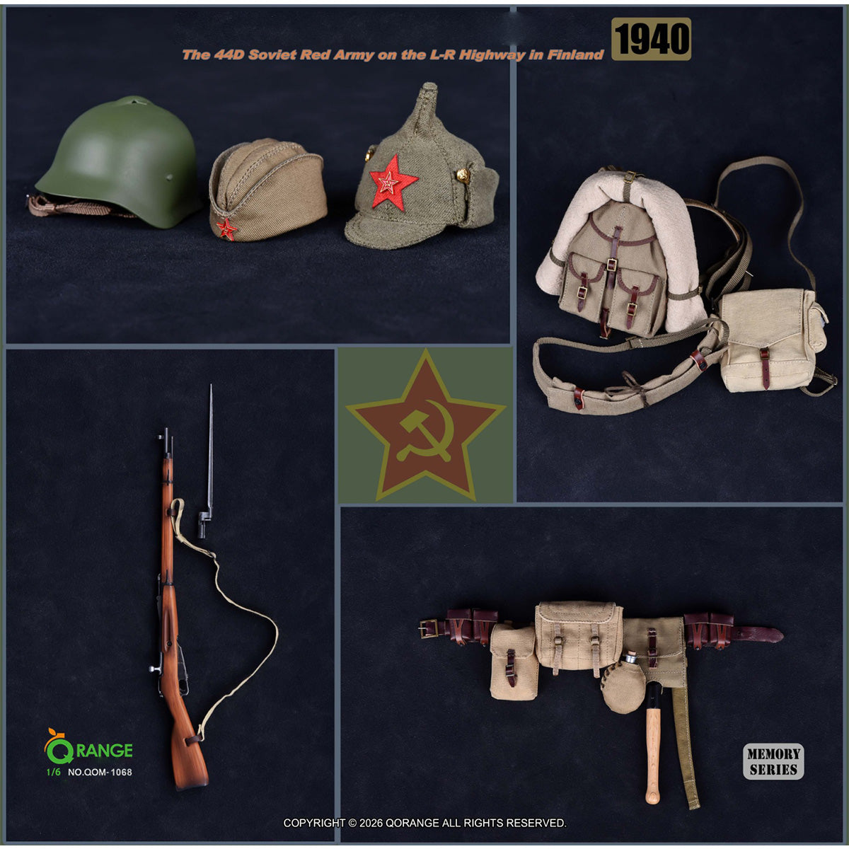 HiPlay QORANGE QOTOYS 1/6スケール 1940年フィンランド L-Rハイウェイ ソ連赤軍 第44師団 コスチュームセット フィギュア用 アクセサリー 付属品
