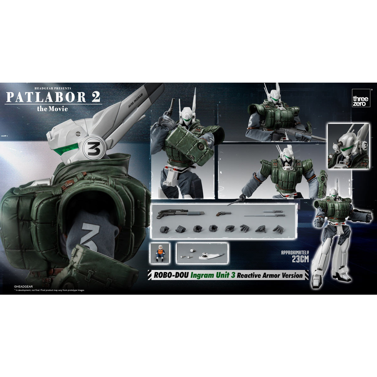 HiPlay Threezero 1/35 イングラム 反応装甲 1号機 & 2号機 & 3号機 可動 アクション フィギュア アクセサリー フルセット
