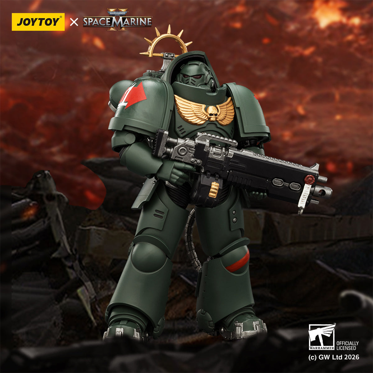 HiPlay JOYTOY 1/18 ウォーハンマー40,000（ゲーム版）ヘヴィ・インターセッサー  ヘヴィ・ボルトライフル＆ボルトピストル装備 可動フィギュア 塗装済み 完成品