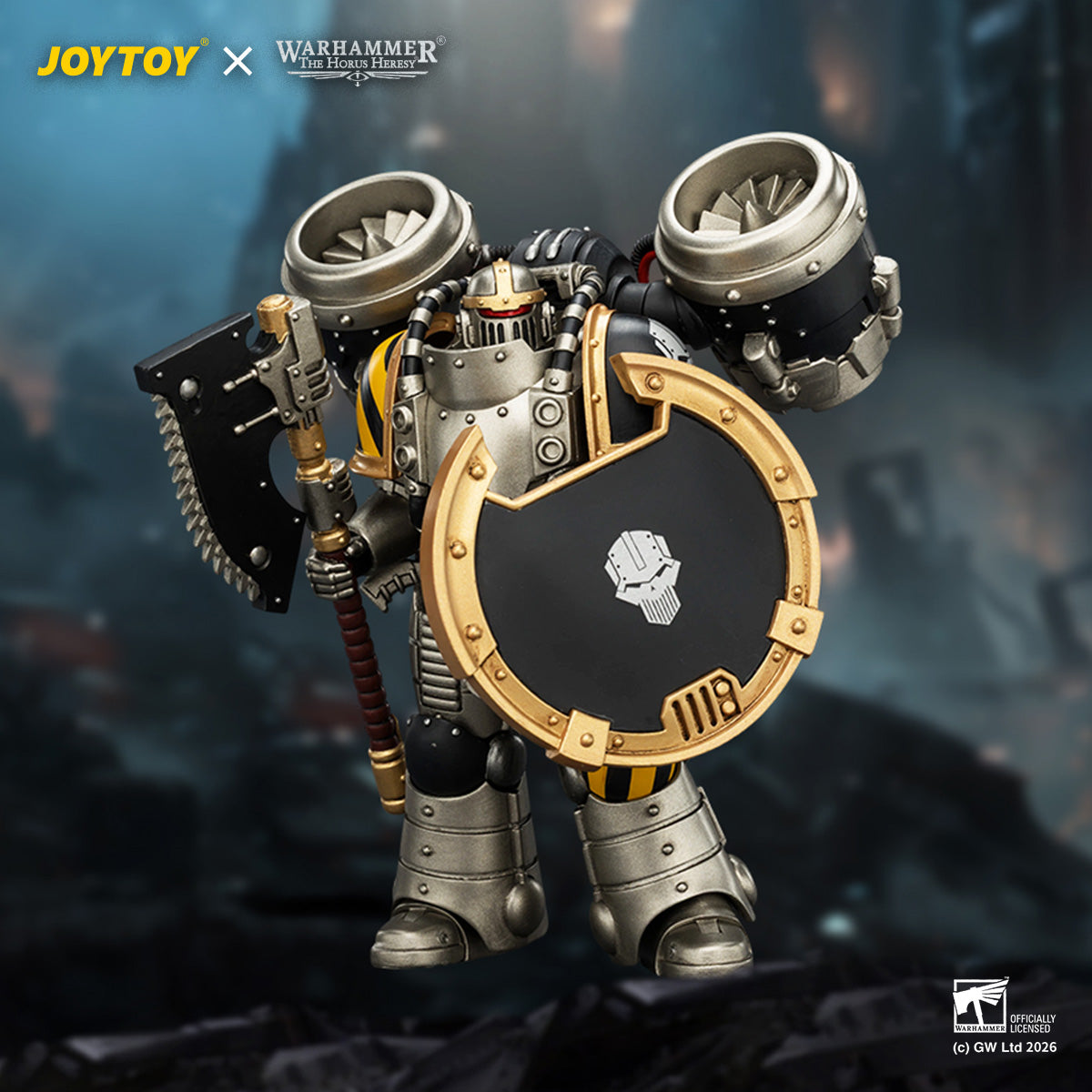 HiPlay JOYTOY 1/18 アイアン・ウォリアー MkII アサルト・レジオネア 1（ボルトピストル、チェーンアックス＆コンバットシールド装備） JT04490 可動フィギュア 塗装済み 完成品