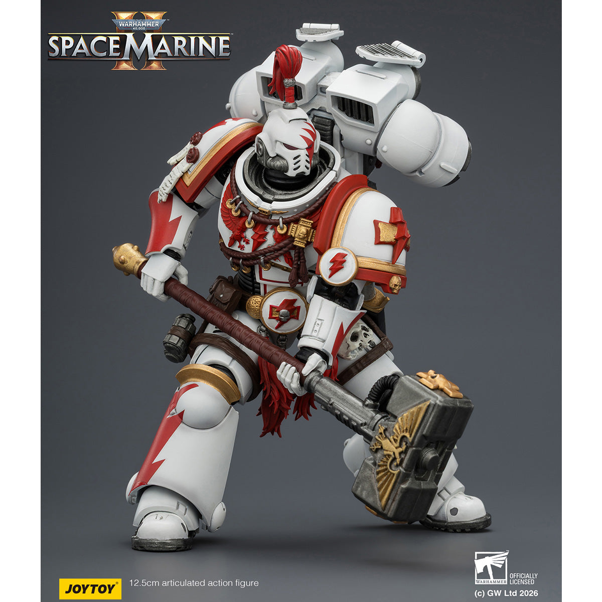 JOYTOY 1/18 ゲーム版 ホワイトスカー アサルト・インターセッサー・チャンピオン サンダーハンマーとボルトピストル装備 JT04407 可動フィギュア 塗装済み 完成品